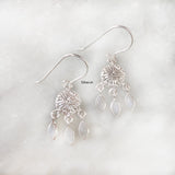 Rainbow Moonstone Chandelier Silver Earring