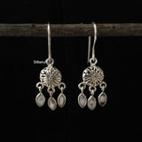 Rainbow Moonstone Chandelier Silver Earring