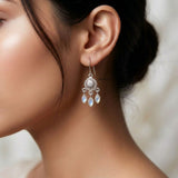moonstone gemstone earrings sterling silver