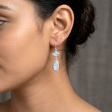 Rainbow Moonstone gemstone earring in 925 sterling silver