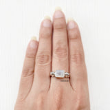 Rainbow Moonstone Facetted Silver Ring