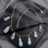 Elegant Rainbow Moonstone filigree necklace for everyday wear