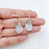 Rainbow Moonstone Filigree Silver Earring