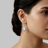 handcrafted floral moonstone silver earrings women