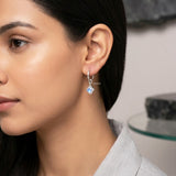rainbow moonstone silver hoop drop earrings 925 India