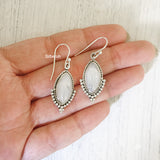 Rainbow Moonstone Marquise Silver Earring