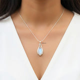 925 sterling silver rainbow moonstone marquise knot pendant India