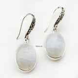 Rainbow Moonstone Oval Silver Earring