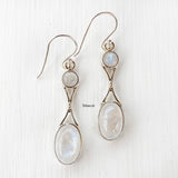 Rainbow Moonstone Silver Earring