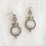 Rainbow Moonstone Silver Earring