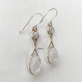 Rainbow Moonstone Silver Earring