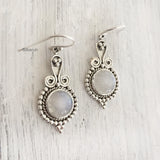 Rainbow Moonstone Silver Earring