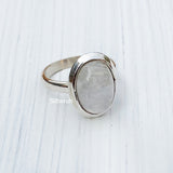 Rainbow Moonstone Silver Ring