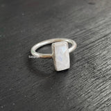 Rainbow Moonstone Silver Ring