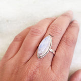 Rainbow Moonstone Silver Ring