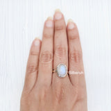 Rainbow Moonstone Silver Ring