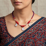 Natural Rainbow Moonstone sterling silver pendant necklace on a colourful woven thread.