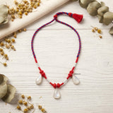 Premium 925 silver Rainbow Moonstone thread necklace for festive and everyday styling.