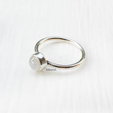 Rainbow Moonstone Stacking Silver Ring