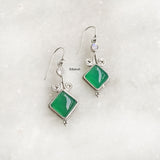 Rainbow Moonstone & Green Onyx Patang Silver Earring