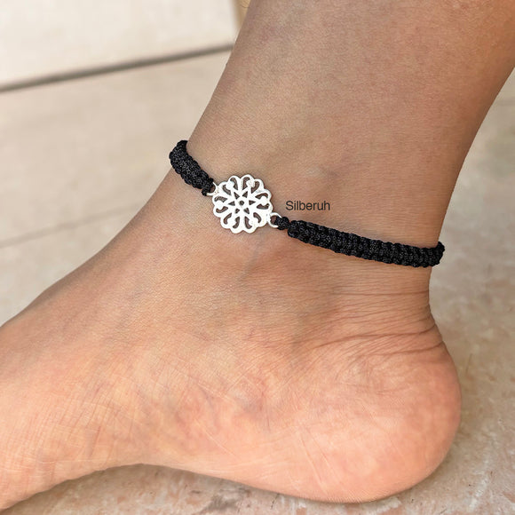 Rangoli Nazarbattu 925 sterling silver adjustable anklet