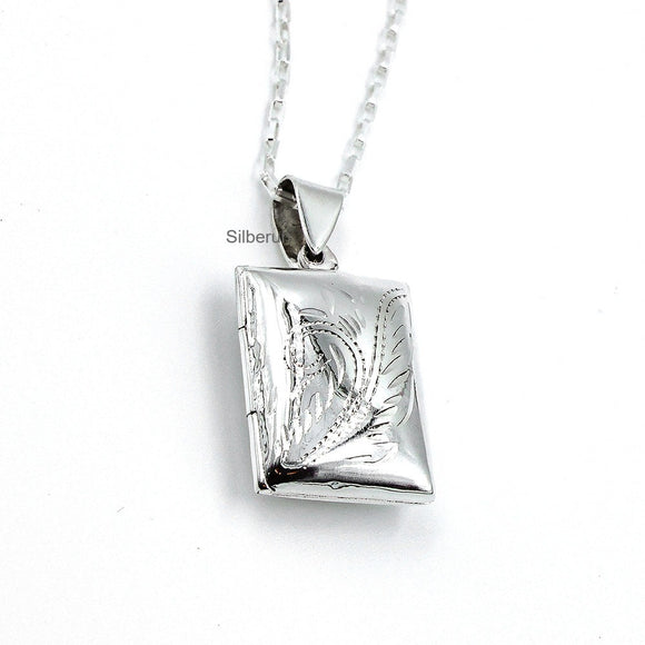 Rectangular Locket Silver Pendant