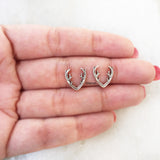 Reindeer Horns Silver Stud