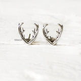 Reindeer Horns Silver Stud