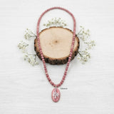 Rhodochrosite & Rhodonite Silver Necklace