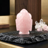 Rose Quartz Buddha Head decorative gemstone sculpture