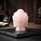 Rose Quartz crystal Buddha Head for spiritual spaces and gifting