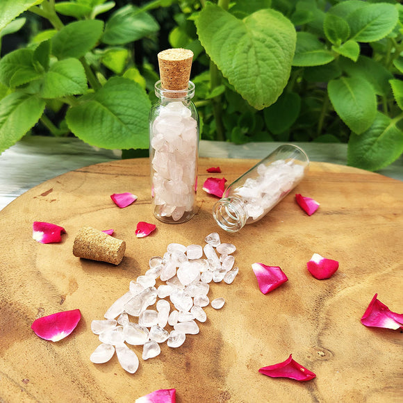 Rose Quartz Chip Bottles