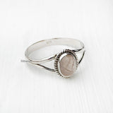 Rose Quartz Dainty Silver Ring