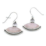 Rose Quartz Evil Eye Silver Earring