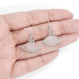 Rose Quartz Evil Eye Silver Earring