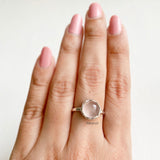 Rose Quartz Knotted Silver Ring