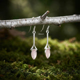 Rose Quartz Marquise Silver Earring