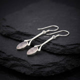 Rose Quartz Marquise Silver Earring