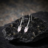 Rose Quartz Marquise Silver Earring