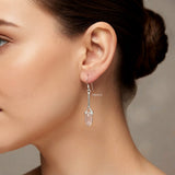 Rose Quartz Marquise Silver Earring