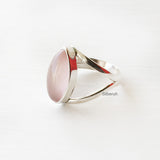 Rose Quartz Marquise Silver Ring