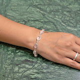 Rose Quartz Silver Bracelet