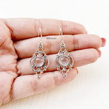 Rose Quartz Silver Earring