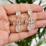 Rose Quartz Silver Earring