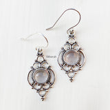 Rose Quartz Silver Earring