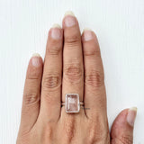 Natural rose quartz gemstone ring – handcrafted in sterling silver