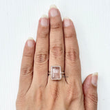 Love stone rose quartz ring for emotional healing and self-love