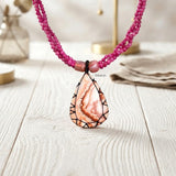 Rosetta Agate & Pink Onyx Beaded Necklace