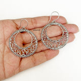 Round Filigree Silver Earring