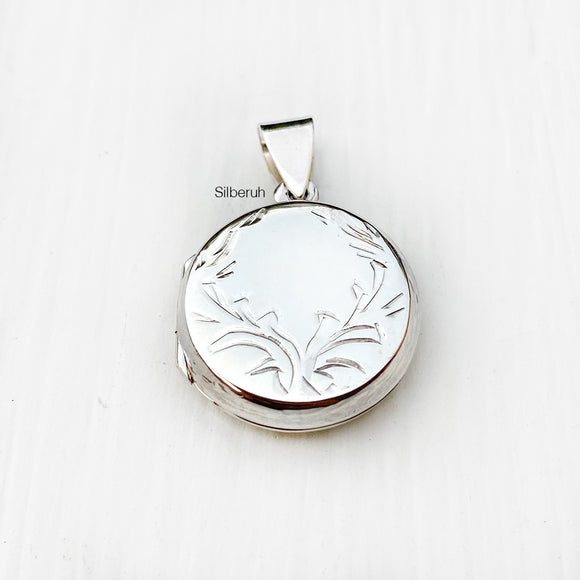 Round Silver Locket Pendant